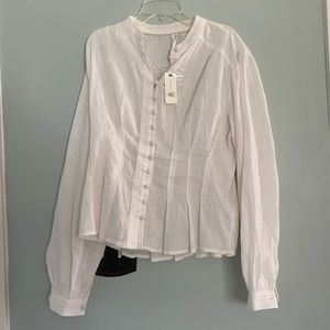 Cotton long sleeve button up blouse